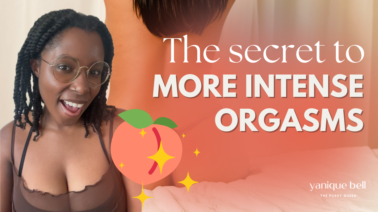 Sensual woman, text overlay says "The secret to more intense orgasms"
